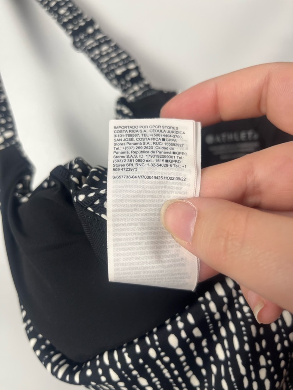 Athleta Hermosa One Piece Swimsuit Size Large Pet Black White Dot Print Low Back - Picture 8 of 9